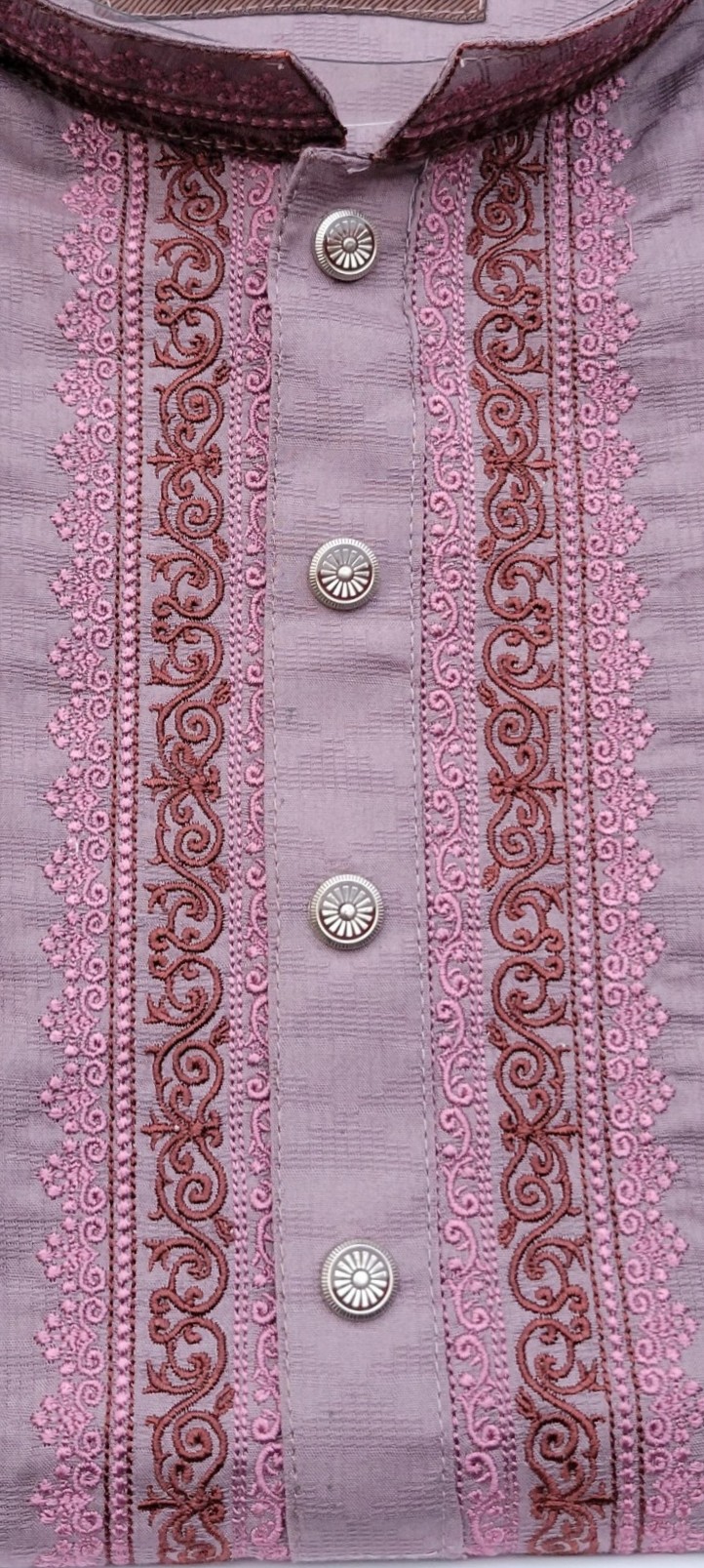 Premium Mauve Embroidered Punjabi for Men