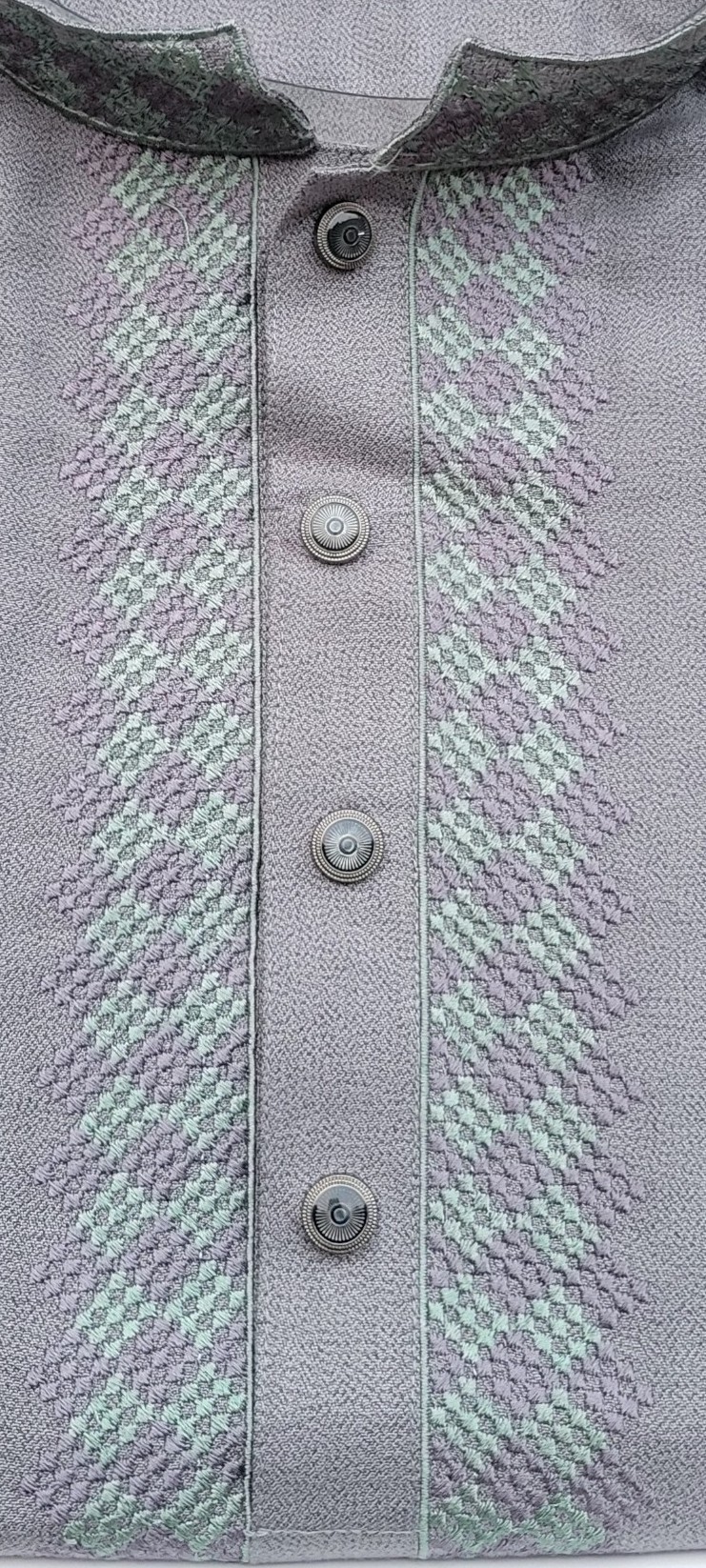 Premium Grey Embroidered Punjabi for Men