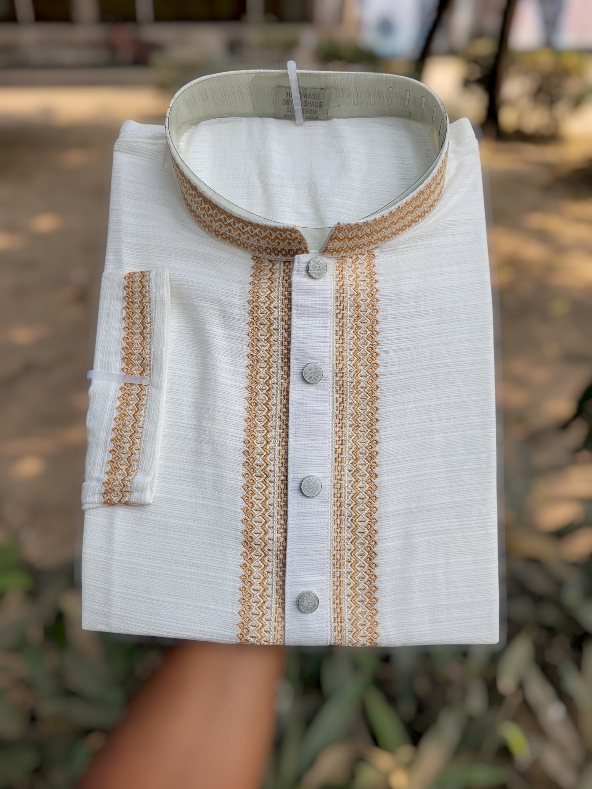 Premium White Embroidered Punjabi for Men