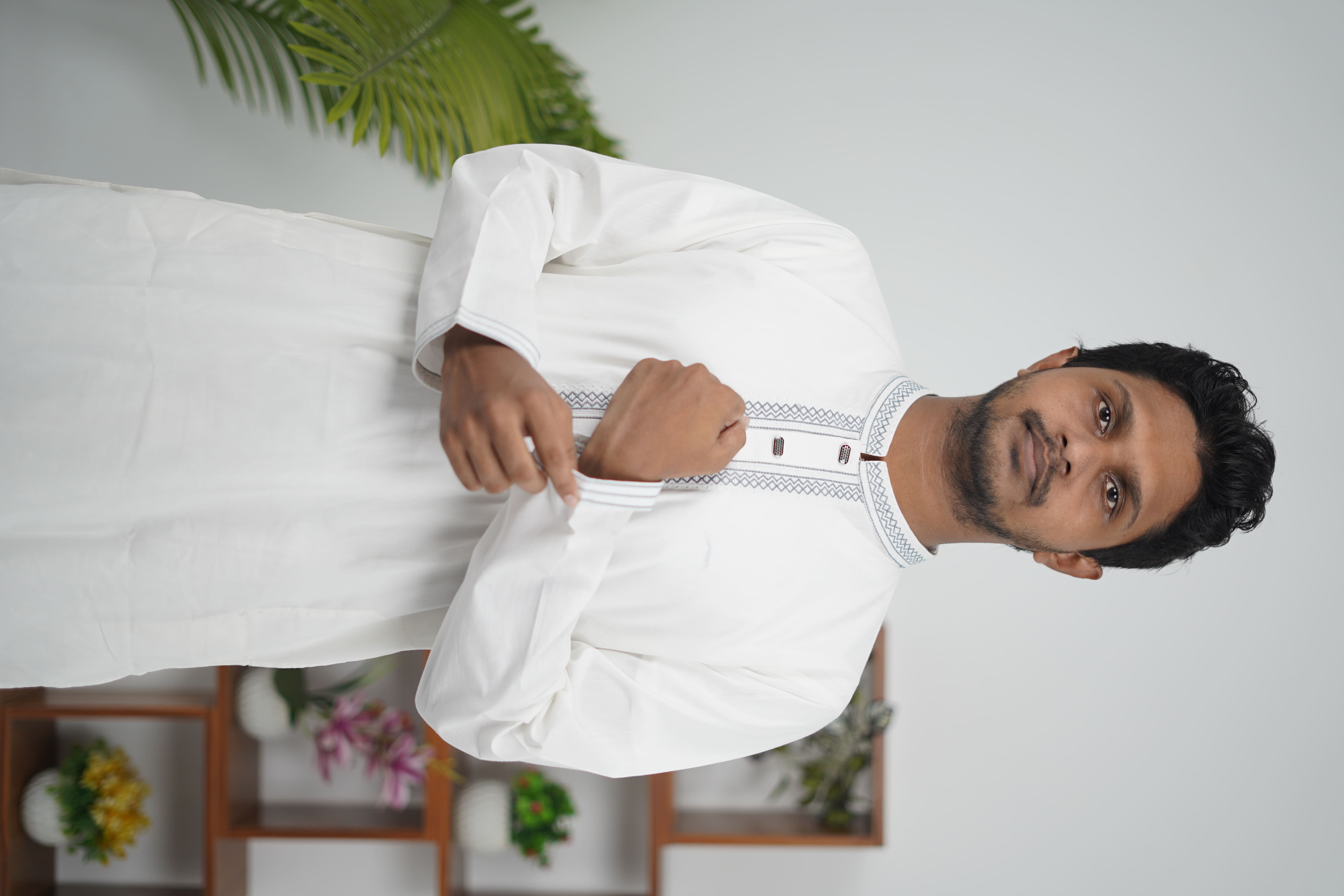 Nirzhor Premium White Embroidered Panjabi